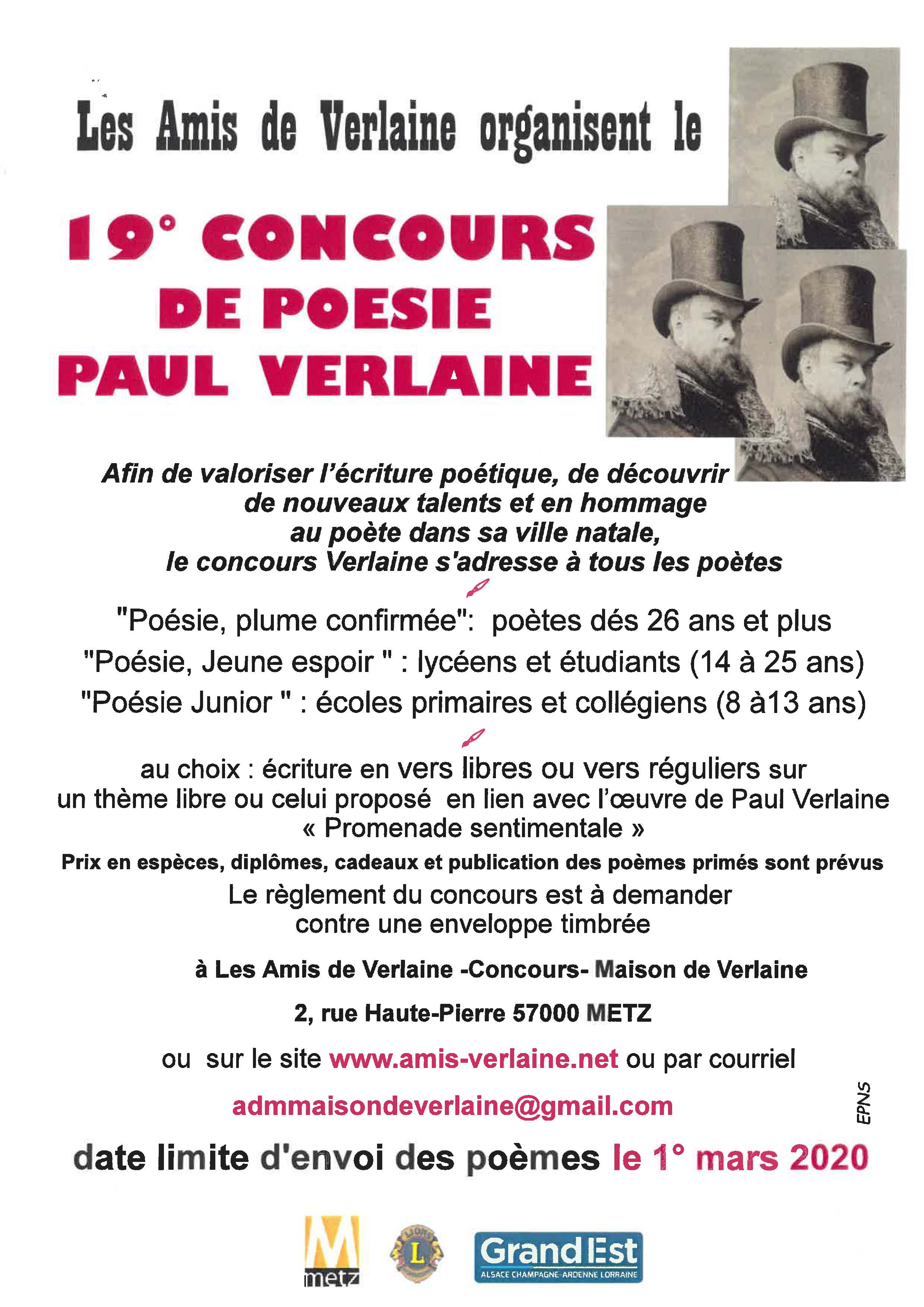 Concours PAUL VERLAINE Page 1