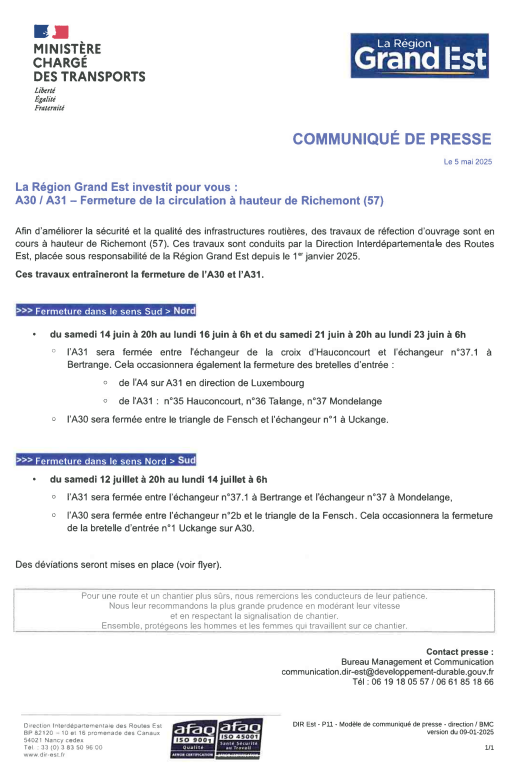 communique presse